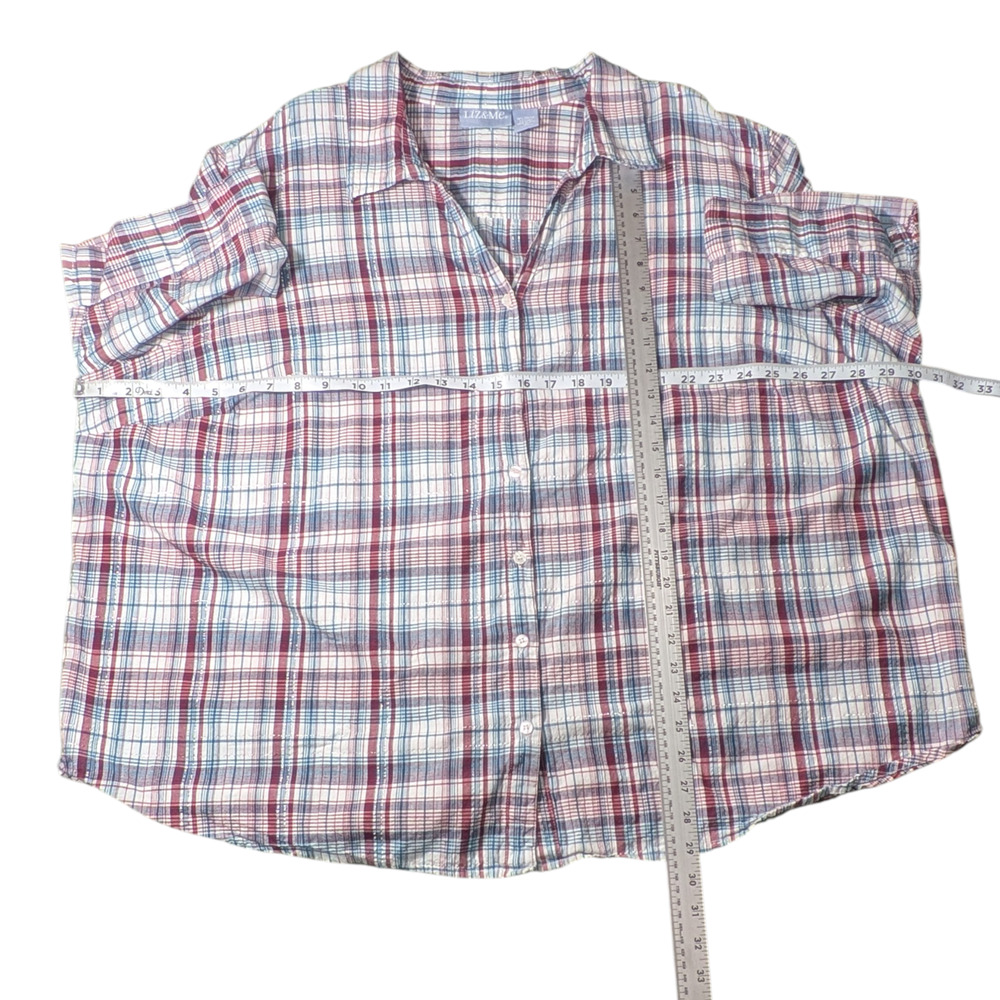 Liz & Me Women's Shirt Plaid Size 4XL Great Condition - Picture 2 of 4